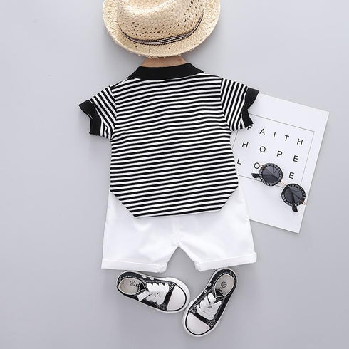 Summer children's short sleeve shorts two-piece set