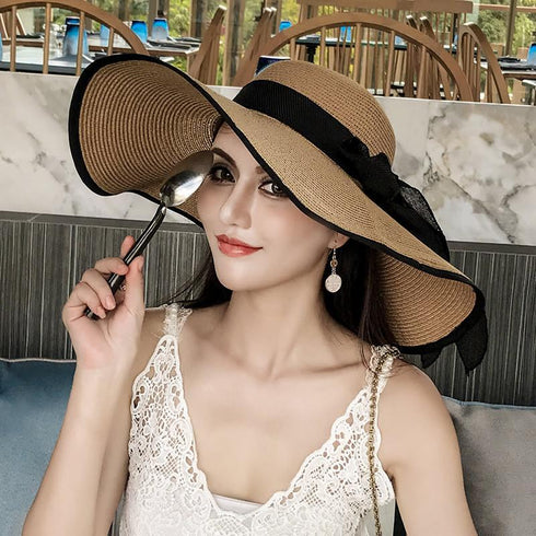 Summer women's seaside sun hat Circumference21.7-23.6 inch(55-60cm)