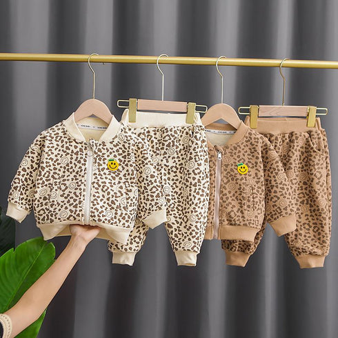 Boys plus velvet winter vests warm pants two-piece set