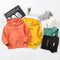 Spring and autumn children's long sleeve vests letter solid color pullover top
