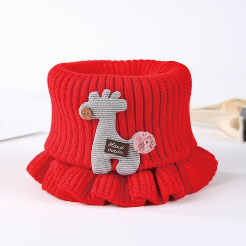 Children's Knitted Giraffe Decal Scarf