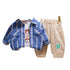 Spring and Autumn Boys Shirt Long Sleeve Three-Piece Set