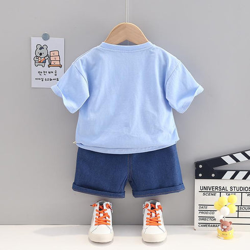Boys summer short sleeve sports two-piece set