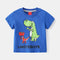 Summer boy double dinosaur short sleeve