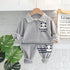 Lapel vests long sleeve suit boy baby cartoon animal half zipper two-piece set