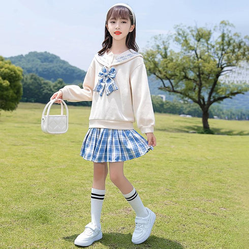 Children's College Style Short Skirt Two-piece Set