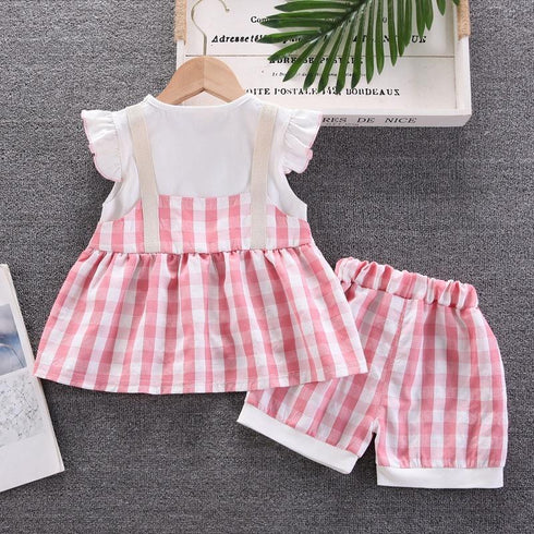 Girls short sleeve t-shirt two-piece summer