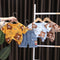 All Over Print Round Neck Short Sleeve Suit Boys' Casual Denim Shorts Two-piece Set