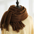 Solid color cashmere scarf fashion tassel scarf
