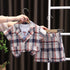 Suit Short Sleeved Three Piece Casual Plaid Shorts Suit