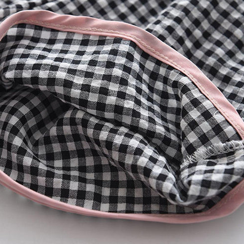 Summer Girls Sling Plaid Top Bow Shorts Set