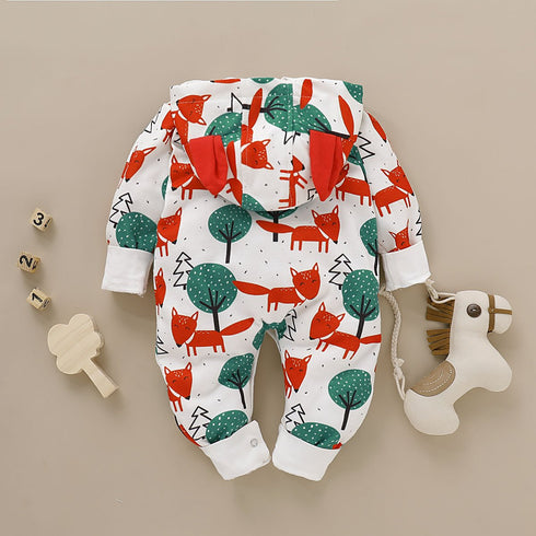 Autumn And Winter Cartoon Printed Baby Jumpsuit