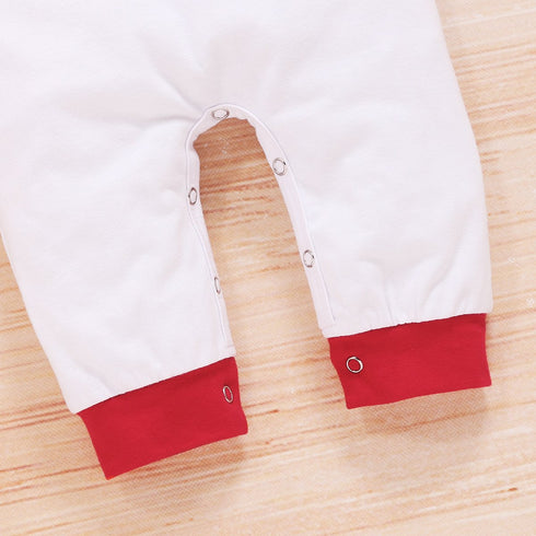 Baby Christmas Printed Striped Hooded Long Sleeve One-piece Coat