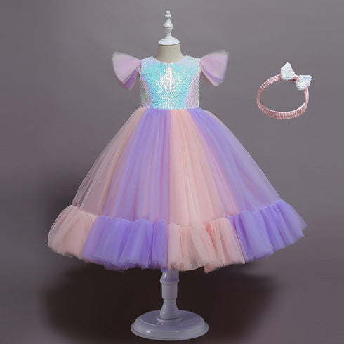Sequin Mesh Pengpeng Princess Dress catwalk dress dress