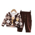 Boys spring and autumn set long sleeve sweater casual three-piece set