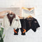 Autumn and winter boys plus velvet long sleeve suit set of three