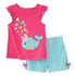 Summer New European And American Style Girls Suit Knitted Cotton Girls Short Sleeve Suit Two-Piece Set