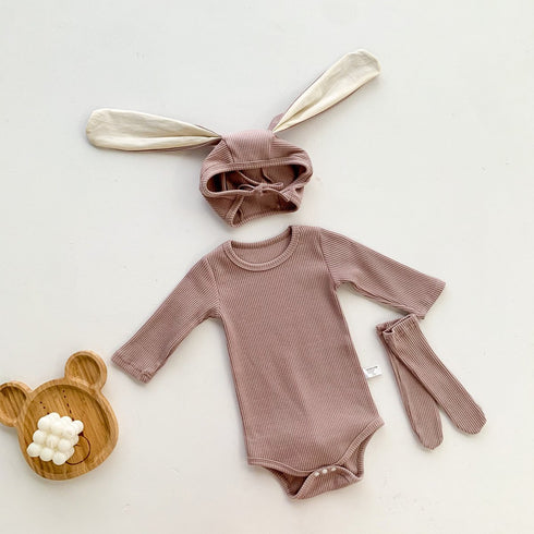 Cartoon rabbit ears long sleeve baby climbing clothes jumpsuit