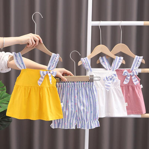 Suspender Skirt Pants Two-piece Set Casual Shorts Two-piece Set