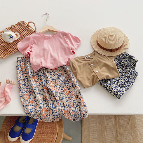 Children's floral anti-mosquito pants thin casual pants air-conditioned pants