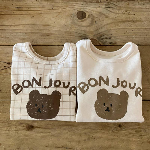 Autumn cartoon bear long sleeve T-shirt crew neck casual bottoming shirt