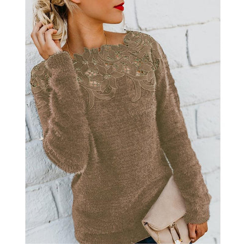 Mosaic Lace Long Sleeve Sweater