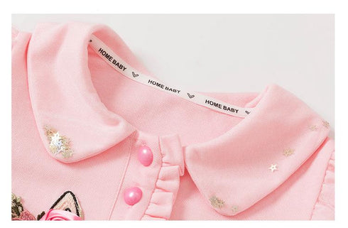 Girls Cartoon POLO Dress 2022 Summer New Baby Girl Princess Dress