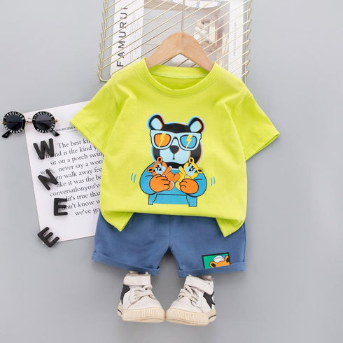 Children's Summer Denim Short Sleeve Set