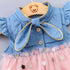 Summer New Baby Girl Stitching Dress Fly Sleeve Five-pointed Star Mesh Dress Cute Sweet