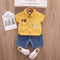 Children's Letter Pocket Shirt Jeans Set
