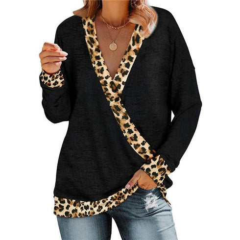 Long Sleeve Top with Leopard Print