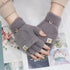 Simple half-finger flip writing cycling warm gloves