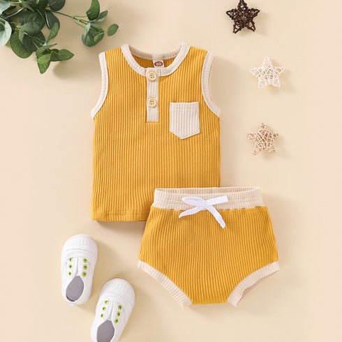 Summer children sleeveless triangle short two-piece set