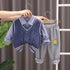 Boys lapel shirt long sleeve set boys baby solid color sweater waistcoat set of three