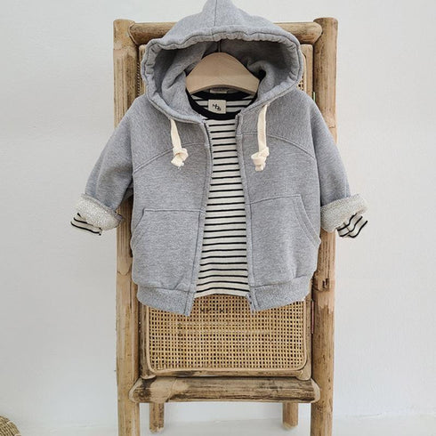 Fall/winter baby hooded sweater casual cardigan jacket zipper shirt