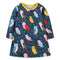 European And American Style Girls Long Sleeve Dress Autumn New Cartoon Printed Princess Dress