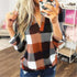 Spring and Autumn Shirt Women's Plaid Medium Long Sleeve Top