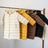 Winter children's light long hooded 90 white duck down warm down jacket