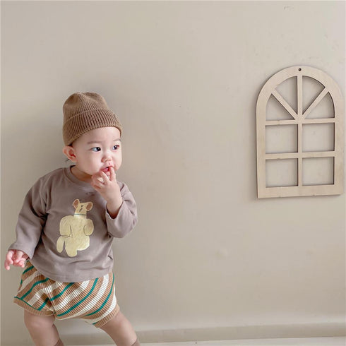 Spring and Autumn Baby T-shirt Shorts Two-Piece Set