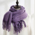 Solid color cashmere scarf fashion tassel scarf