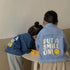 Children's smiley denim jacket fried street style baby jacket