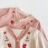 Flower Embroidered Knitted Sweater Cardigan Long Sleeve Top