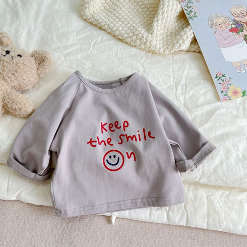 Comfortable And Versatile Pullover Smiley Face Simple T-shirt