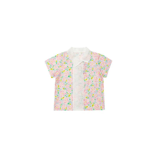 Exotic Flower Patchwork Lace Shirt