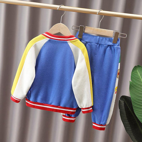 Spring and Autumn Boys Sports Baseball Suit Set of Three