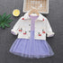 Full Body Doll Coat Long Sleeve Suit Baby Girl Round Neck Dress Two-piece Set