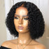 Women's Medium Black Curly Hair Short Chemical Fiber Hair Headgear
