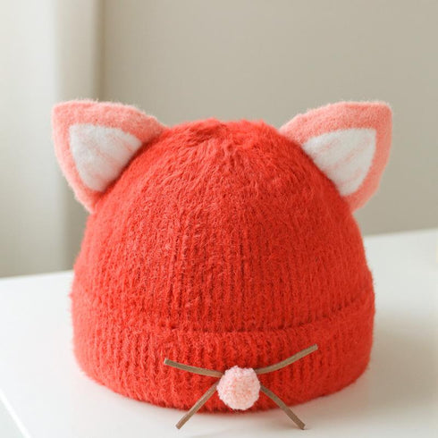 Winter cute ear protection knitted hat super cute warm hat 17.7-20.4 inches