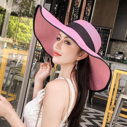 Summer women's seaside sun hat Circumference21.7-23.6 inch(55-60cm)