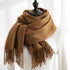 Solid color cashmere scarf fashion tassel scarf